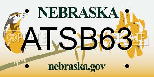 ATSB63 Nebraska License Plate
