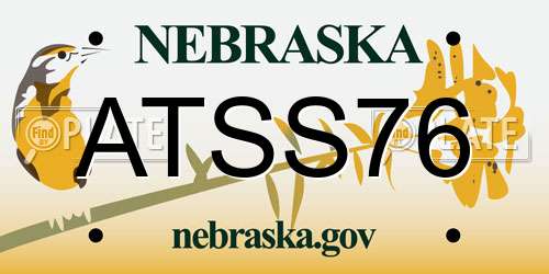 ATSS76 Nebraska License Plate