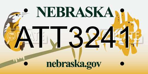 ATT3241 Nebraska License Plate