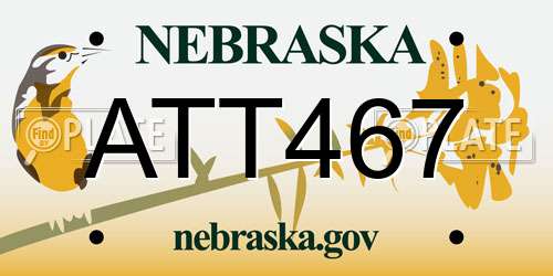 ATT467 Nebraska License Plate