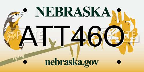 ATT46O Nebraska License Plate