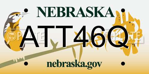 ATT46Q Nebraska License Plate