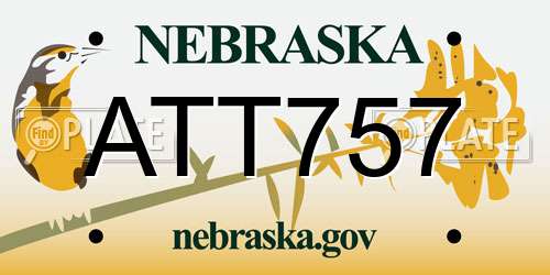 ATT757 Nebraska License Plate