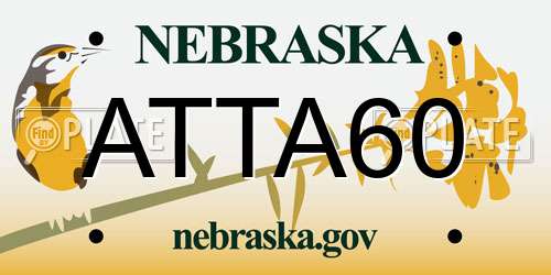 ATTA60 Nebraska License Plate