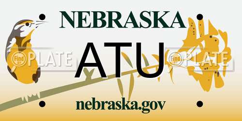 ATU Nebraska License Plate