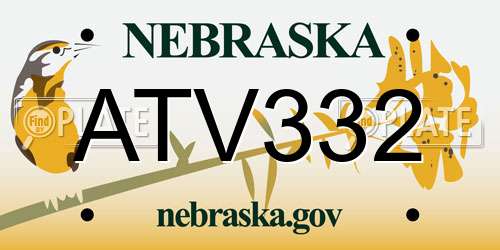 ATV332 Nebraska License Plate