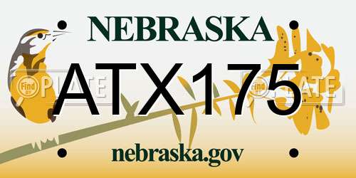 ATX175 Nebraska License Plate