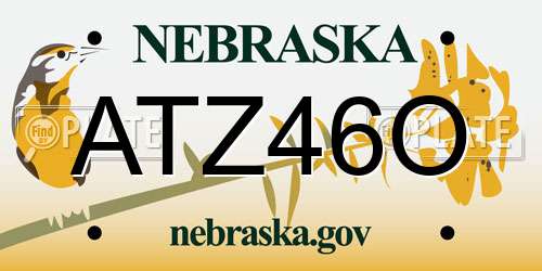ATZ46O Nebraska License Plate