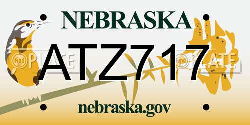 ATZ717 Nebraska License Plate