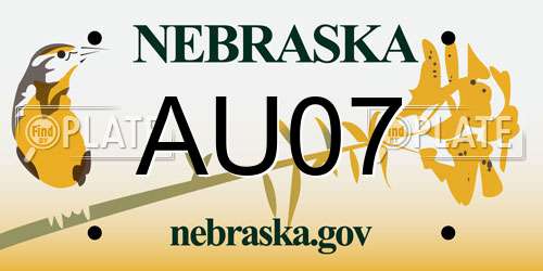 AU07 Nebraska License Plate