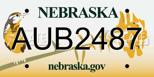 AUB2487 Nebraska License Plate