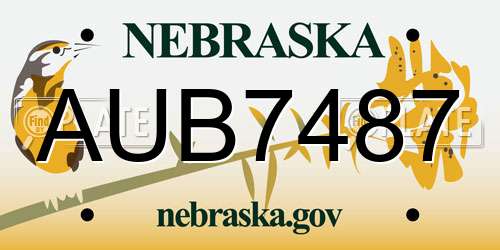 AUB7487 Nebraska License Plate