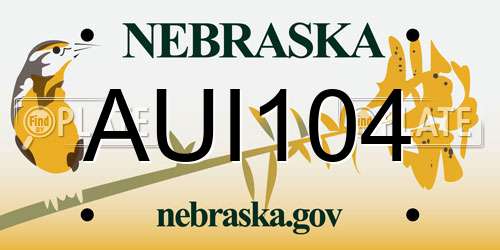 AUI104 Nebraska License Plate
