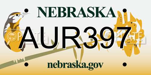 AUR397 Nebraska License Plate