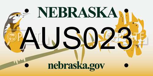 AUS023 Nebraska License Plate