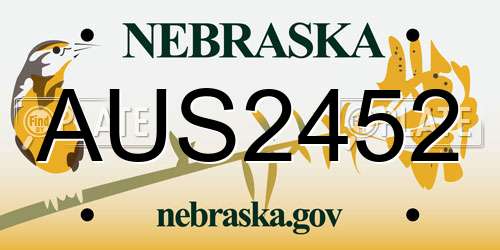 AUS2452 Nebraska License Plate