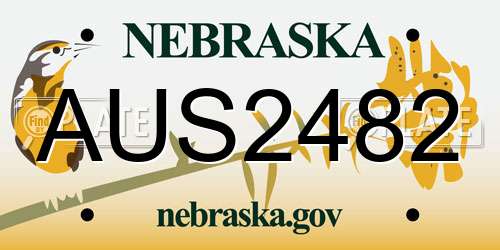 AUS2482 Nebraska License Plate
