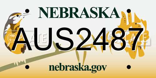 AUS2487 Nebraska License Plate