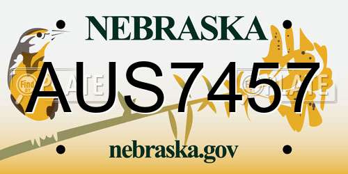 AUS7457 Nebraska License Plate
