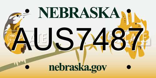 AUS7487 Nebraska License Plate