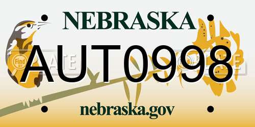 AUT0998 Nebraska License Plate