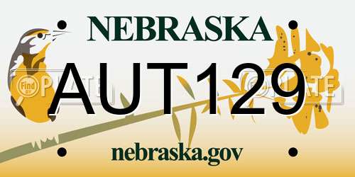 AUT129 Nebraska License Plate