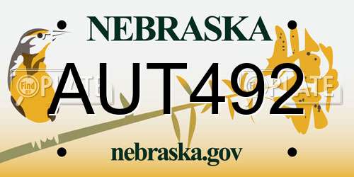 AUT492 Nebraska License Plate