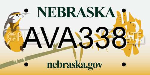 AVA338 Nebraska License Plate