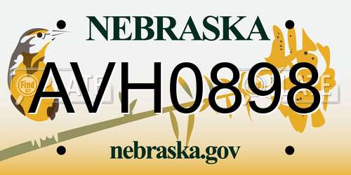 AVH0898 Nebraska License Plate