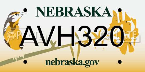 AVH320 Nebraska License Plate