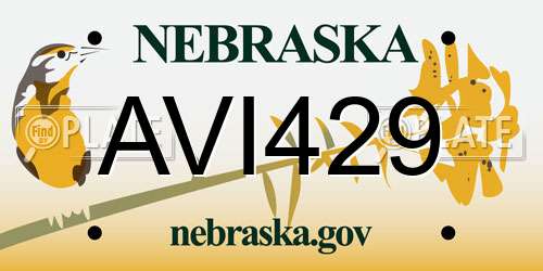 AVI429 Nebraska License Plate