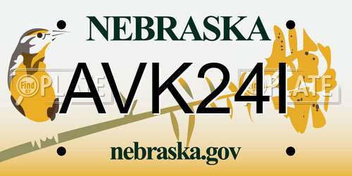 AVK24I Nebraska License Plate