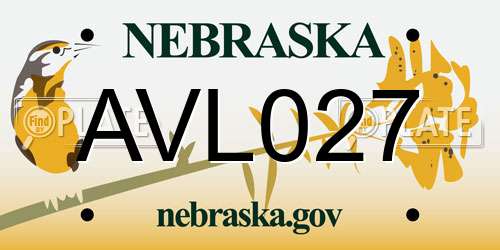 AVL027 Nebraska License Plate