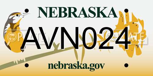 AVN024 Nebraska License Plate