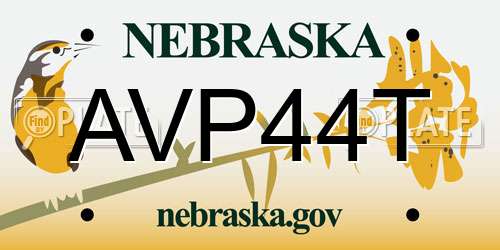 AVP44T Nebraska License Plate