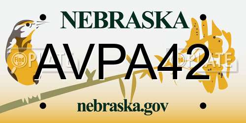 AVPA42 Nebraska License Plate