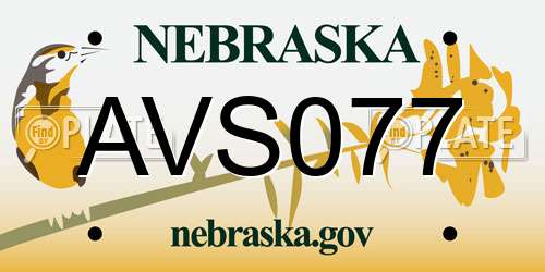 AVS077 Nebraska License Plate
