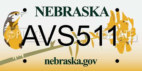 AVS511 Nebraska License Plate