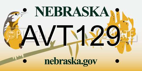 AVT129 Nebraska License Plate