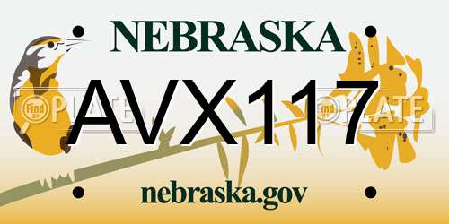 AVX117 Nebraska License Plate