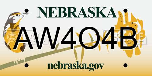 AW4O4B Nebraska License Plate