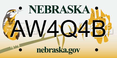 AW4Q4B Nebraska License Plate