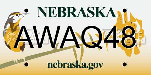 AWAQ48 Nebraska License Plate