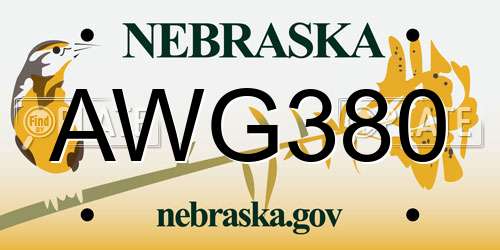 AWG380 Nebraska License Plate
