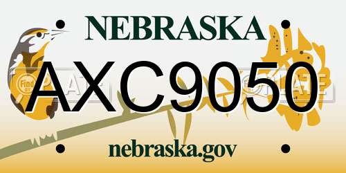 AXC9050 Nebraska License Plate
