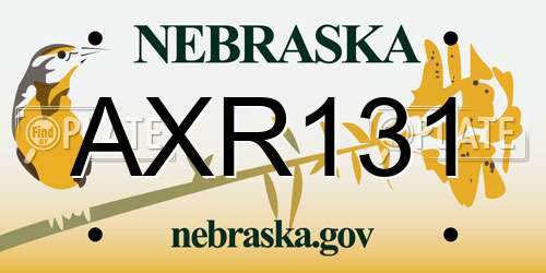 AXR131 Nebraska License Plate