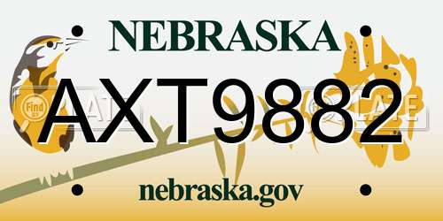 AXT9882 Nebraska License Plate