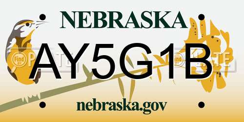 AY5G1B Nebraska License Plate