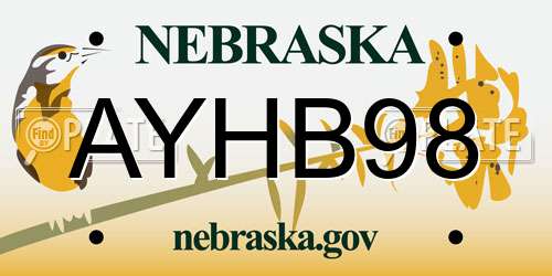 AYHB98 Nebraska License Plate
