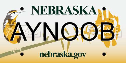 AYNOOB Nebraska License Plate
